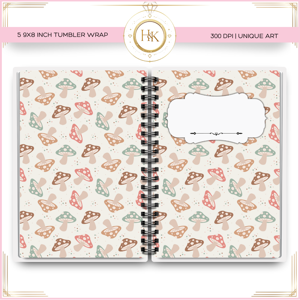 Mushroom Notebook Cover Wrap | A5