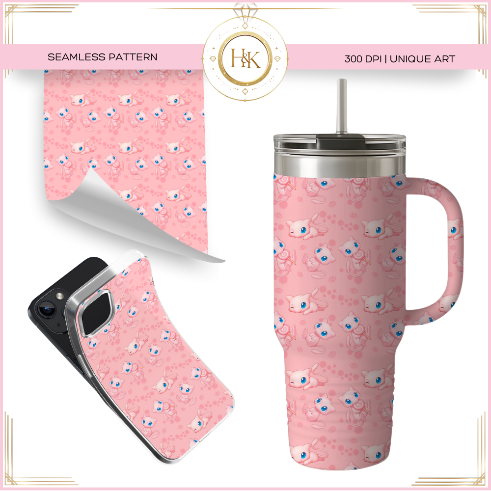 Mew Seamless Pattern | Pokemon | PNG