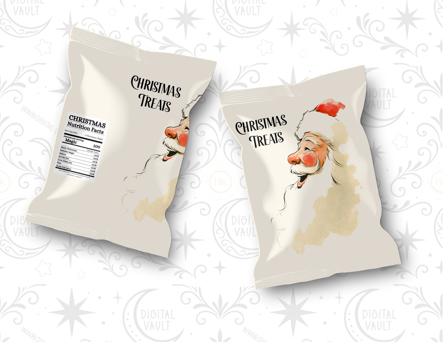 Santa treat bag / crisp bag printable