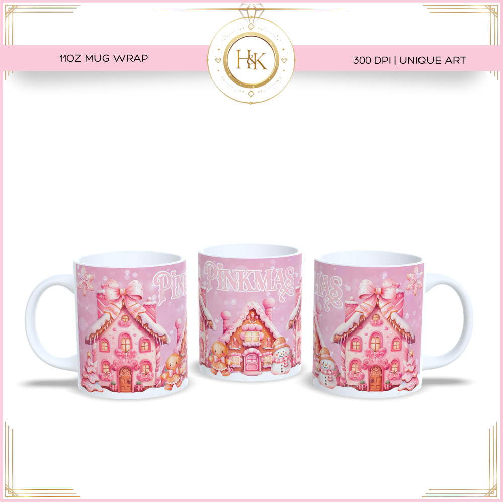 Pinkmas Gingerbread Sparkle Mug Wrap