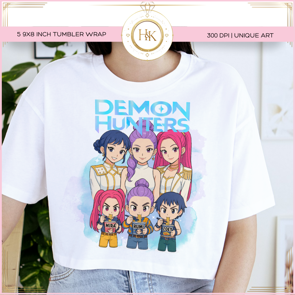 Demon Hunters Splash DTF PNG