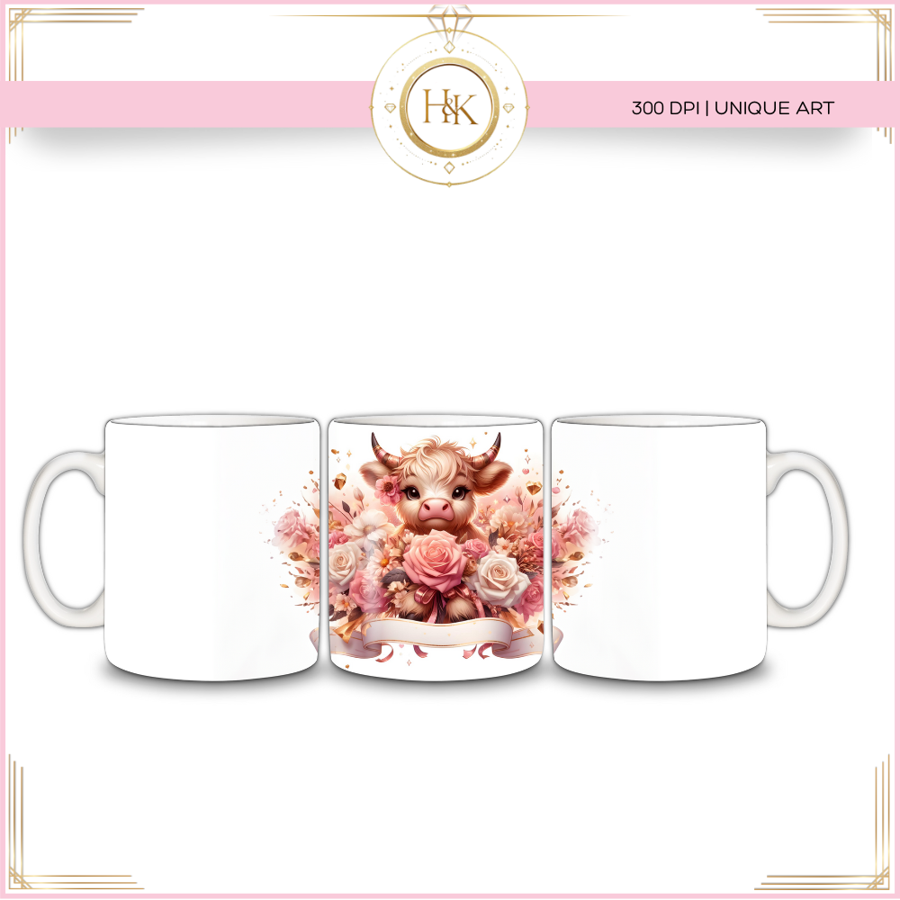 Highland Cow Mug Wrap