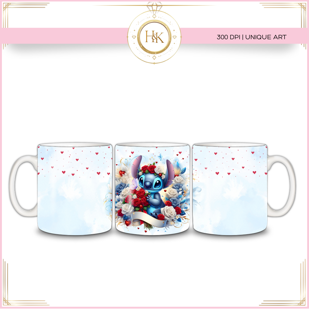 Stitch Valentine mug wrap