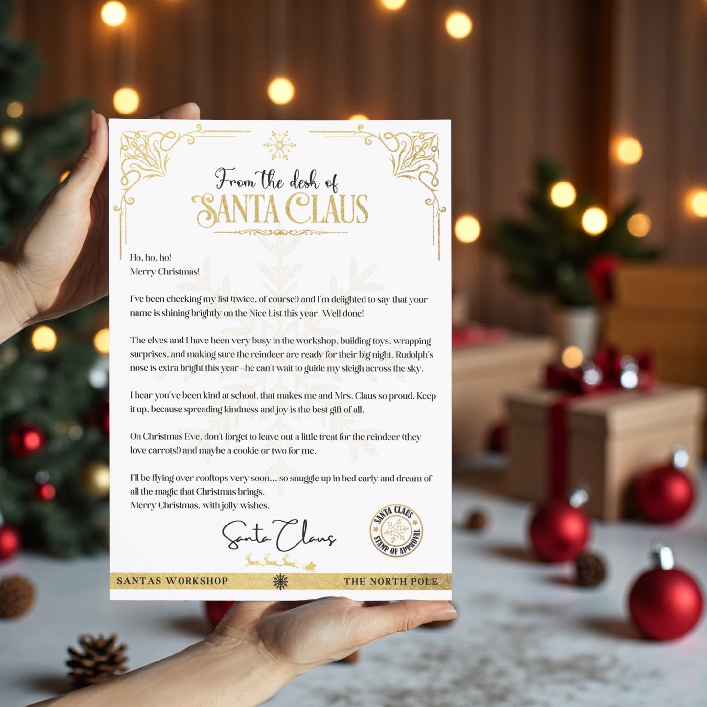 Gold Nice List Letter Download