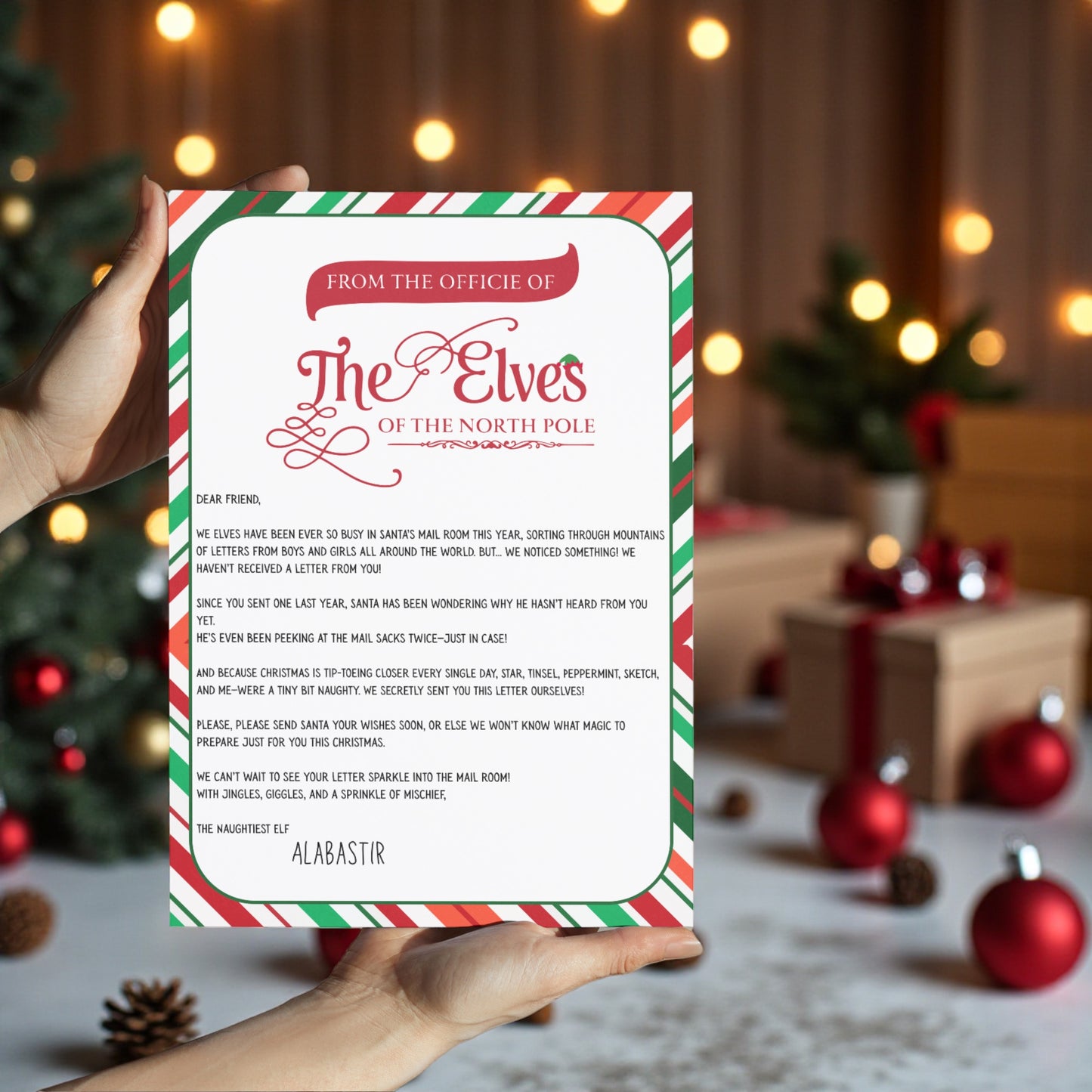 Elf Reminder Letter Download