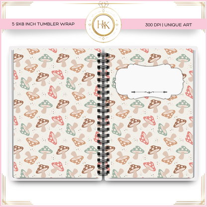 Mushroom Notebook Cover Wrap | A5