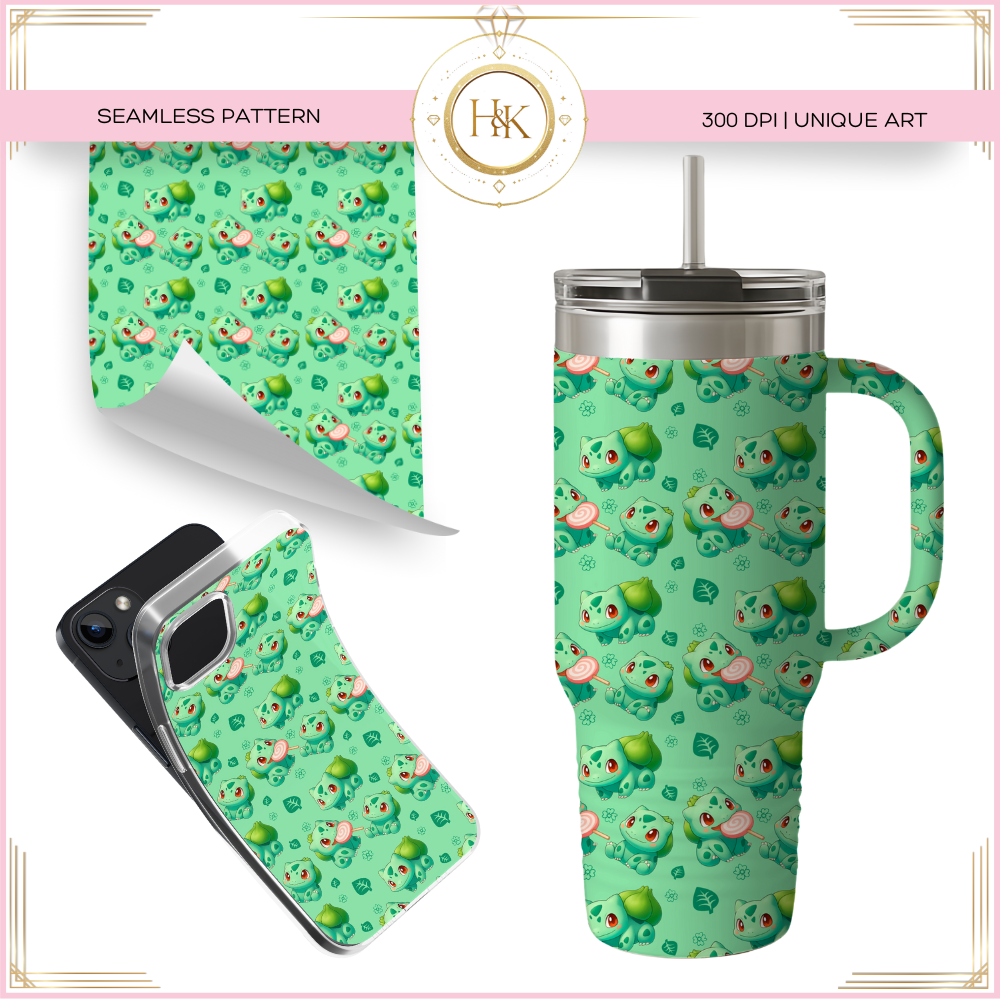 Bulbasaur Seamless Pattern | Pokemon | PNG