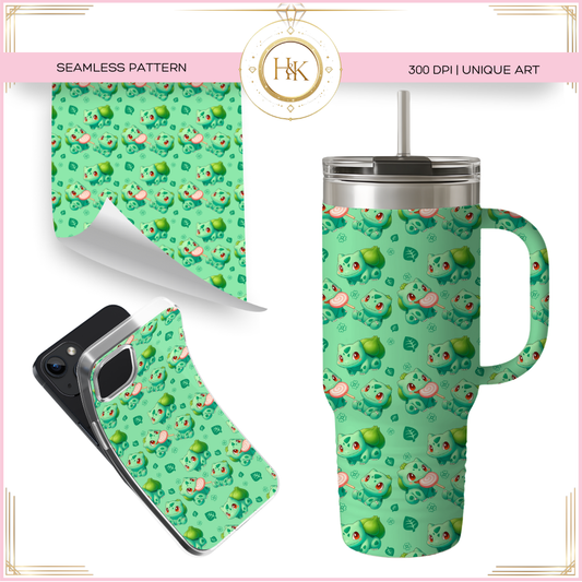 Bulbasaur Seamless Pattern | Pokemon | PNG