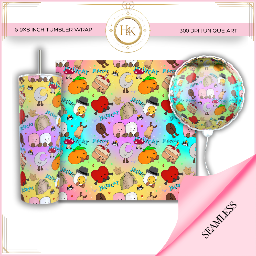 Jelly cat Seamless pattern PNG