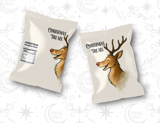 Reindeer treat bag / crisp bag printable