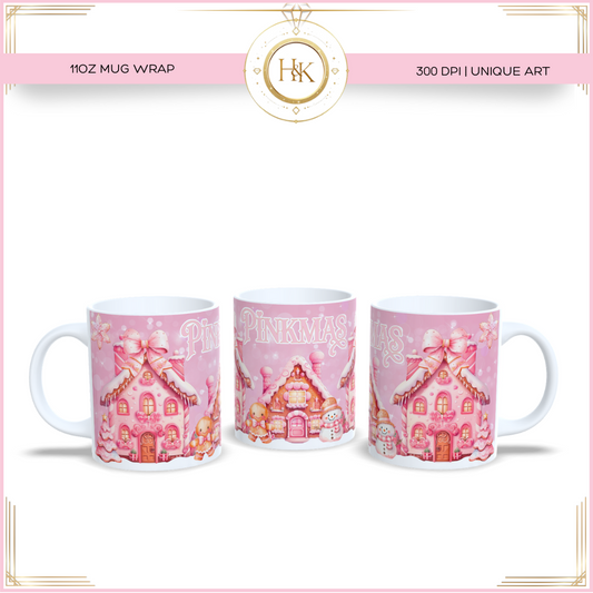 Pinkmas Gingerbread Sparkle Mug Wrap