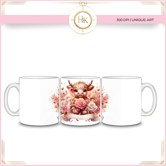 Highland Cow Mug Wrap