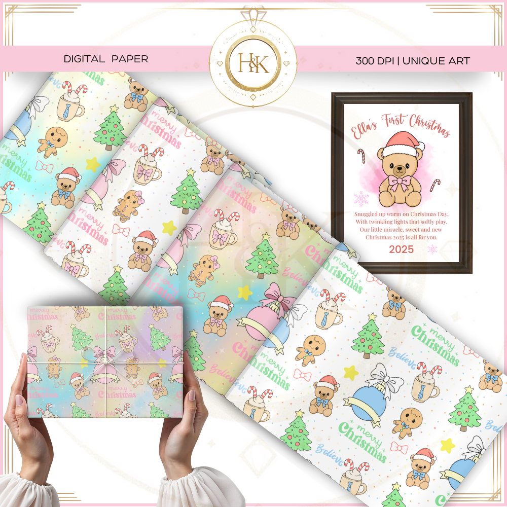 Baby Christmas Seamless Paper & Prints * 8 piece*