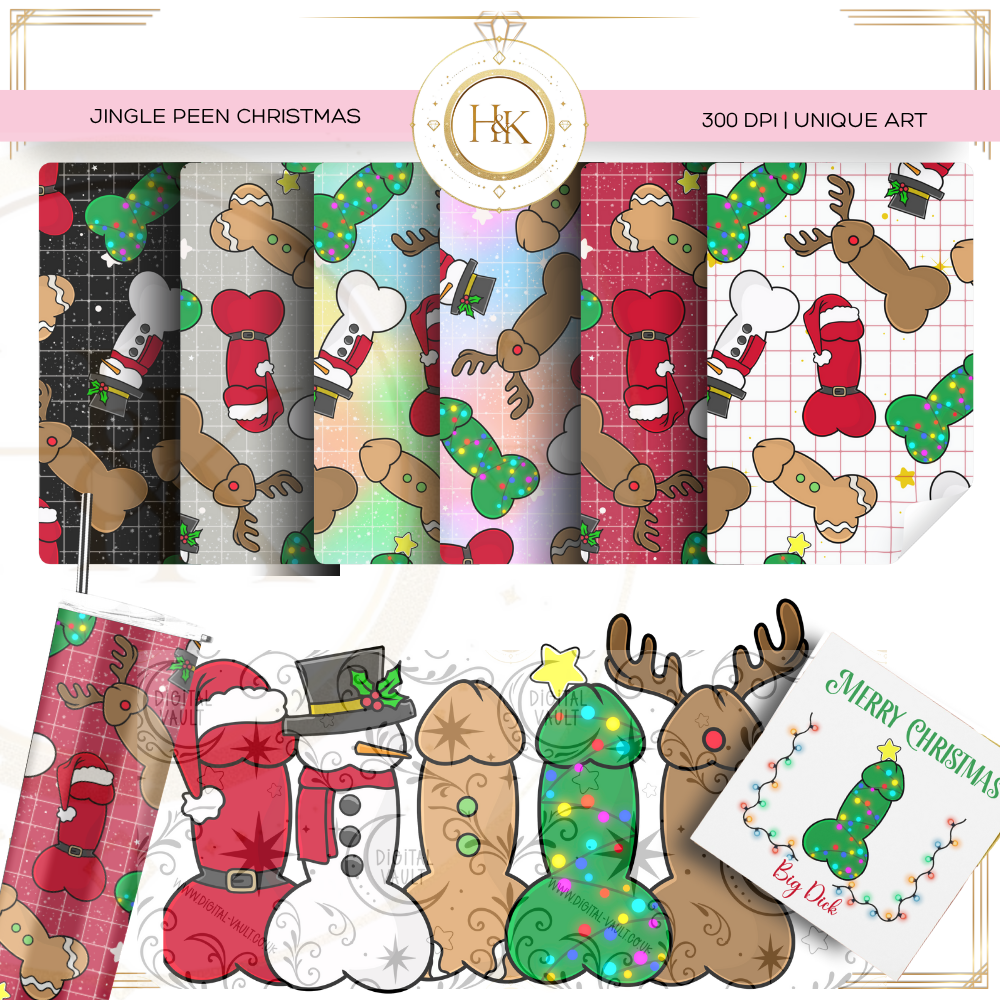Jingle Peen Christmas Pattern PNG