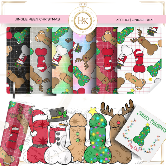 Jingle Peen Christmas Pattern PNG