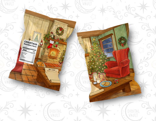 Cosey fire xmas treat bag / crisp bag printable