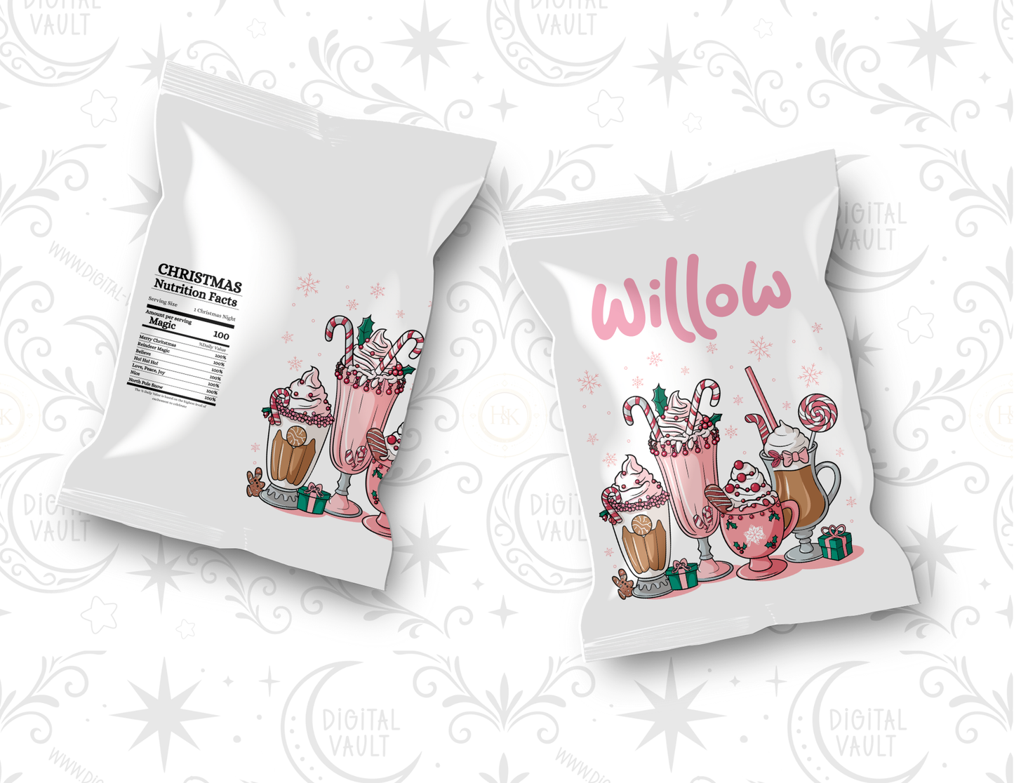 Snack xmas treat bag / crisp bag printable
