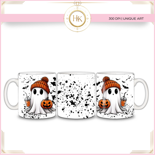 Spooky Ghost Mug Wrap