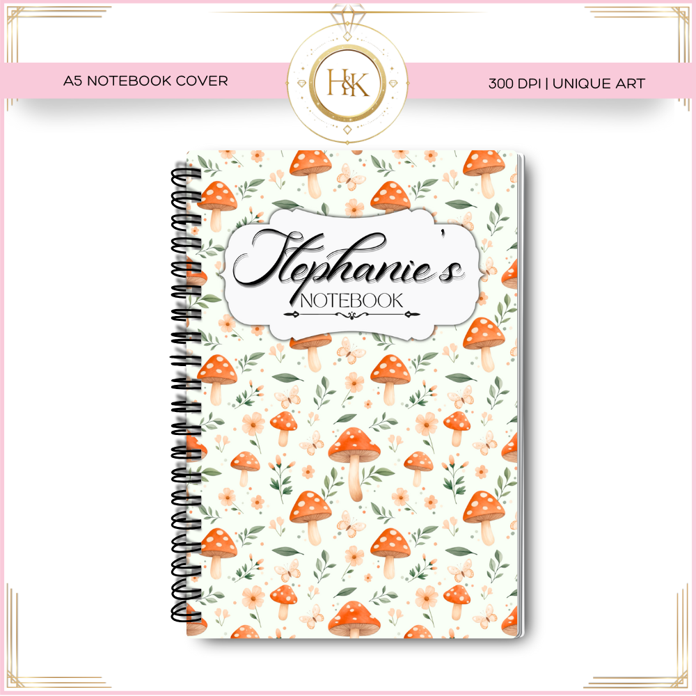 Toadstool Notebook Cover Wrap | A5