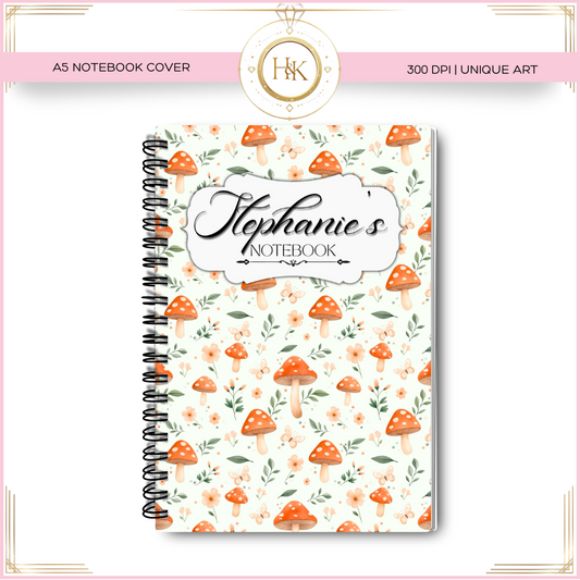 Toadstool Notebook Cover Wrap | A5