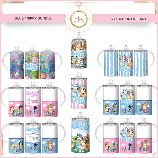 Bluey Sippy bottle budnle * 9 piece*