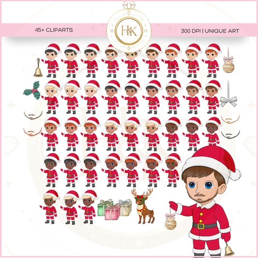 Christmas BOY Dolly Clipart Bundle * 40+ Pieces*