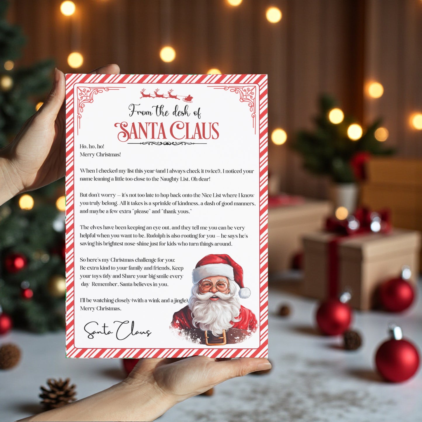 Candycane Naughty List Letter Download