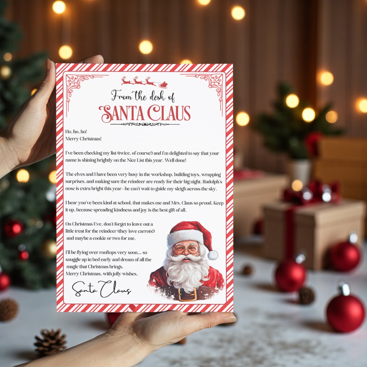 Candycane Nice List Letter Download
